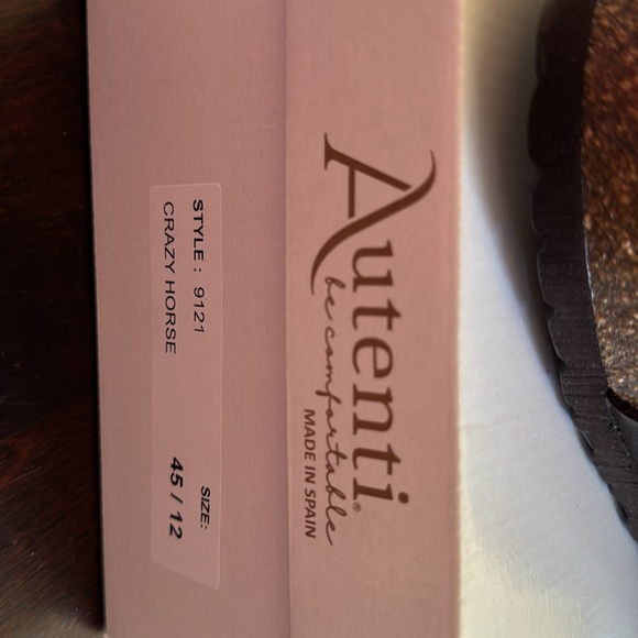 Autenti ‘Crazy Horse’ dark brown leather slides leather footbed NIB sz 12 SPAIN - Picture 5 of 5